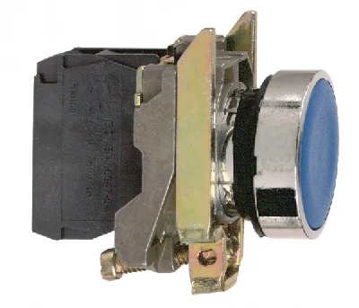 Кнопка синяя без фиксации 22мм 1но