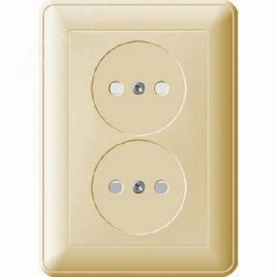 W59 Розетка двойная скрытая без заземления 16А бежевая