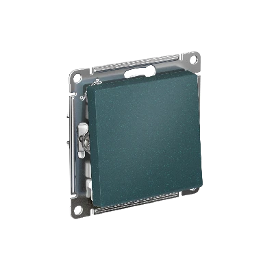 ATLASDESIGN 1-клавишный ВЫКЛЮЧАТЕЛЬ, сх.1, 10АХ, быстрозажимные клеммы, ИЗУМРУД