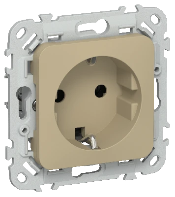 FLITE Розетка с заземлением без защитных шторок безвинтовое крепление 16А РС11-1-ФлХ хаки IEK