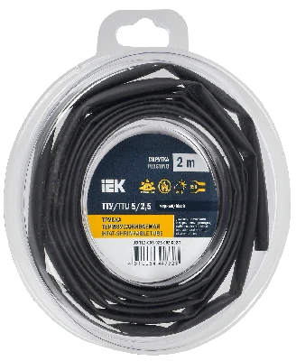 Трубка термоусадочная ТТУ нг-LS 5/2,5 черная (2м/упак) IEK