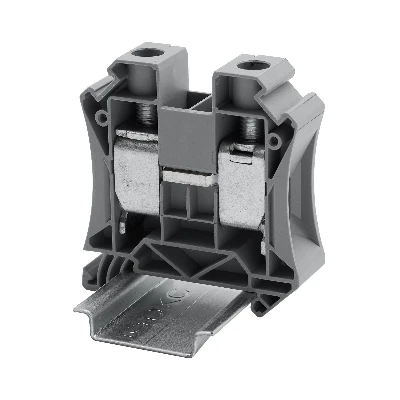 Клемма проходная, винтовой зажим, 2 точки подключения, 35 кв.мм, серая