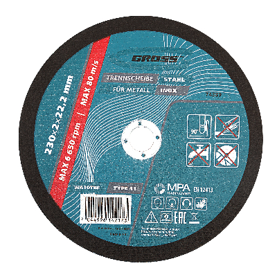 Круг отрезной по металлу, 230x2,0x22,2 мм, WA36TBF