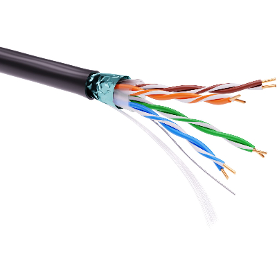 Витая пара F/UTP 4 пары CAT 5E светостабилизированный PE черный катушка 305м