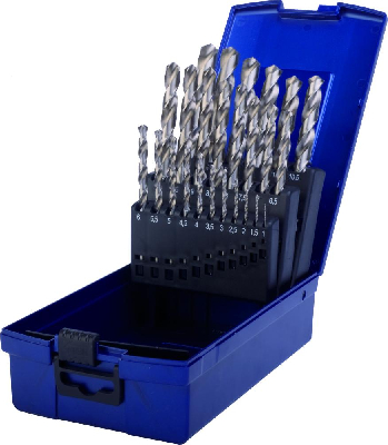Набор сверл по металлу, 25 пр., d 1.0-13.0 мм x 0.5, DIN 338, HSS-Co5, Тип N