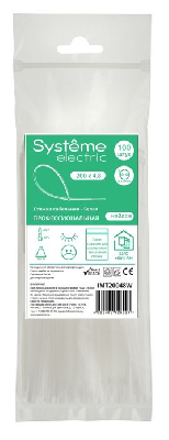 Стяжка кабельная MultiSet 200х4.8 Белая (100шт)