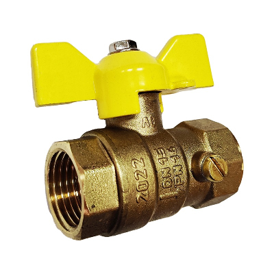 Кран шаровой латунный для манометра Ду15 Ру40     бабочка