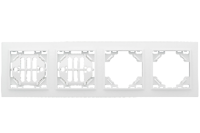 Рамка Минск 4-местная горизонтальная белая Basic