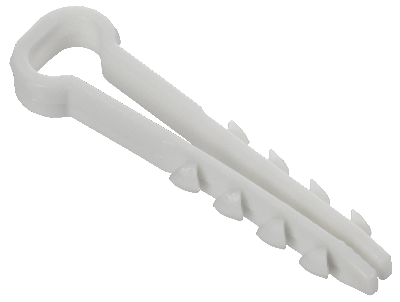 Дюбель-хомут 8х5мм для плоского кабеля нейлон белый (100шт/упак) GENERICA