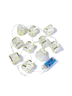 Гирлянда-Барабаны пластик 5х4cм 10LED