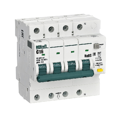Выключатель автоматический дифференциальный 3P+N 16А 30мА AC х-ка C ДИФ-103 6кА