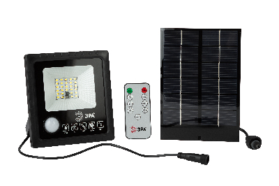 Прожектор светодиодный уличный на солнечных батареях 20W 350 lm 5000K с датчиком движения ПДУ IP65