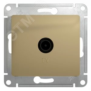 GLOSSA Розетка телевизионная TV проходная в рамку 4дБ титан