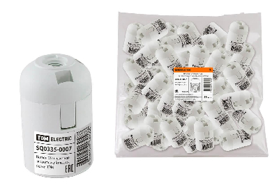 Патрон E27 подвесной, термостойкий пластик, белый