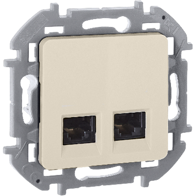 INSPIRIA розетка двойная RJ 45  категория 5e  UTP  слоновая кость