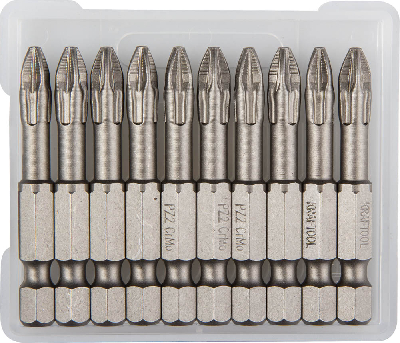 Торсионные кованые биты X-Drive PZ2 50 мм 10 шт