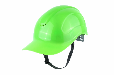 Каскетка защитная Абсолют сигнально-зеленая (ремень с креплением в 2-х точках)