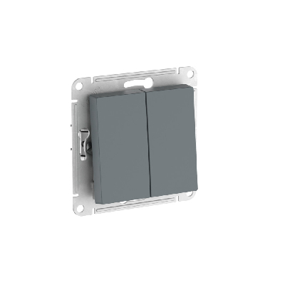 ATLASDESIGN 2-клавишный ПЕРЕКЛЮЧАТЕЛЬ, сх.6/2, 10АХ, быстрозажимные клеммы, ГРИФЕЛЬ