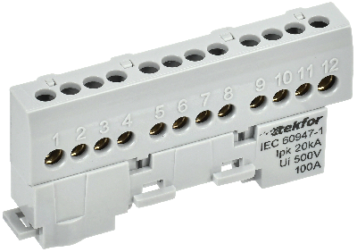 TEKFOR Шина L фаза изолированная на универсальном держателе 6х9-12-Ср IEK