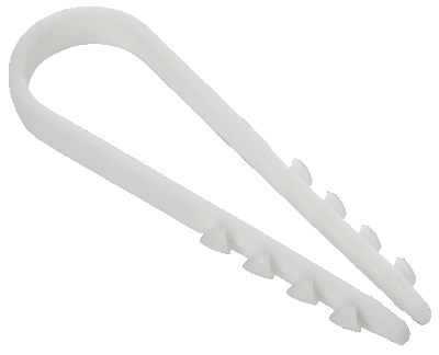Дюбель-хомут 11х18мм для круглого кабеля нейлон белый (100шт/упак) GENERICA