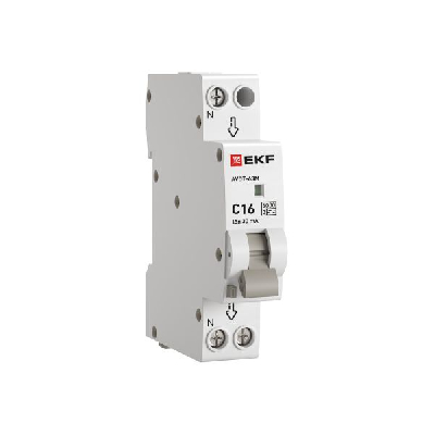 Автоматический выключатель дифференциального тока АВДТ-63M 1P+N (18мм) 16А 30мА характеристика С тип A электронный 6кА PROXIMA