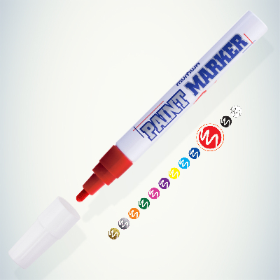 Маркер-краска Paint marker, красная 4мм (PM-03) БЛ-1 (36/1980)