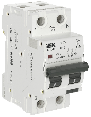 ARMAT Автоматический выключатель дифференциального тока B10N 1P+NP C16 30мА тип A (36мм) IEK