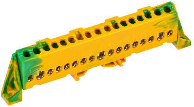 TEKFOR Шина PE земля в комбинированном DIN-изоляторе Стойка 8х12-17-ЖЗ IEK