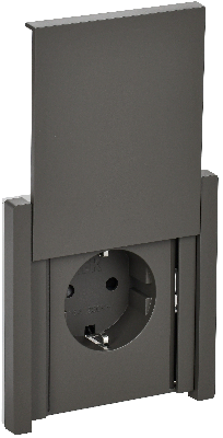 FORTE&PIANO Розетка 1-местная с заземлением с защитными шторками и крышкой безвинтовое крепление 16А IP44 FP319 серый IEK