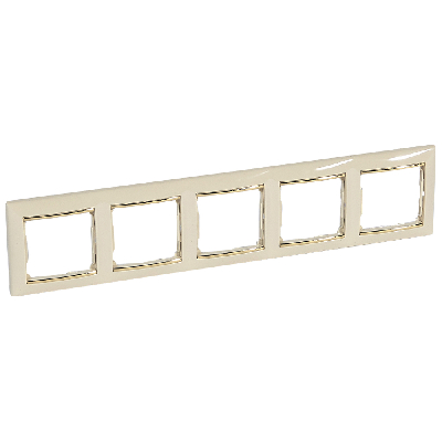 Рамка 5-местная слоновая кость (золотой штрих) VALENA