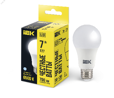 Лампа светодиодная LED 7вт Е27 дневной ECO