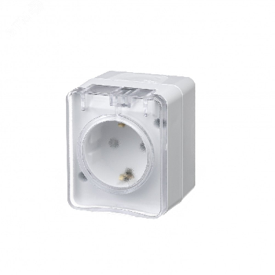 AtlasDesign Profi54 розетка с заземлением со шторками IP54 16А 250B, БЕЛЫЙ, Россия