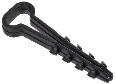 Дюбель-хомут 10х5мм для плоского кабеля нейлон черный (100шт/упак) GENERICA