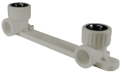 Планка монтажная 20x1/2' ВР для смесителя, с водорозетками, полипропиленовая PPR серая