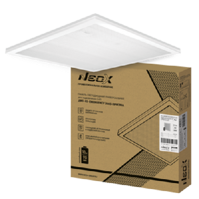 Панель светодиодная универсальная ДВО-02-EMERGENCY 3665-ПРИЗМА 36Вт 6500К 595х595мм NEOX без БАП-10W90
