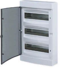 Щит распределительный навесной Unix прозрачная дверь 4х18 модулей IP40 PROxima