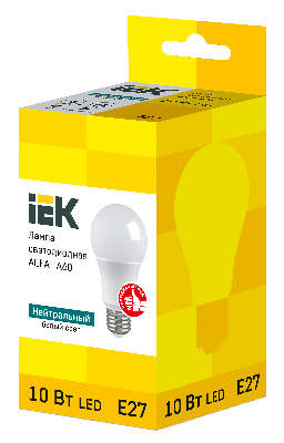 Лампа светодиодная ALFA A60 груша 10Вт 230В 4000К E27 IEK