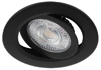 Светильник светодиодный встраиваемый ДВО-5Вт поворотный круглый 3000К черный KL LED 25A-5 3K BK