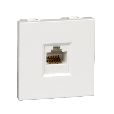 Розетка 1xRJ45 Cat5e 45Х22.5 белая R9010