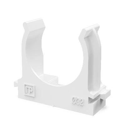 Крепеж-клипса для труб для прямого монтажа белая в п/э d32 мм