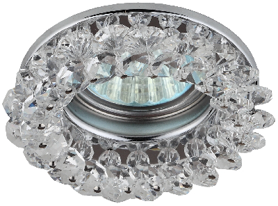 Светильник декор круглый с мелкими хрусталиками хром/прозрачный DK16 CH/WH