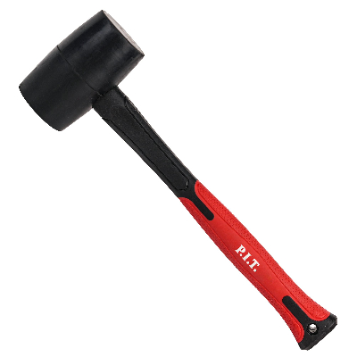 Киянка резиновая с фиберглассовой рукояткой    (680 г, черная, двухкомп. рукоятка)