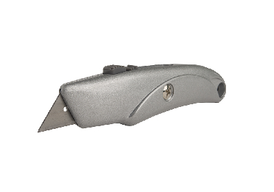 Нож для линолеума с выдвижным трапецевидным лезвием фиксатор металлический корпус