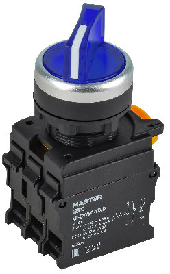 Переключатель с подсв. 2 полож. 1NO+1NC синий MASTER IEK