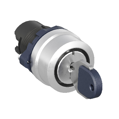 Головка переключателя с ключом на 3 положения с фиксацией стандартная ручка, черный, алюминий