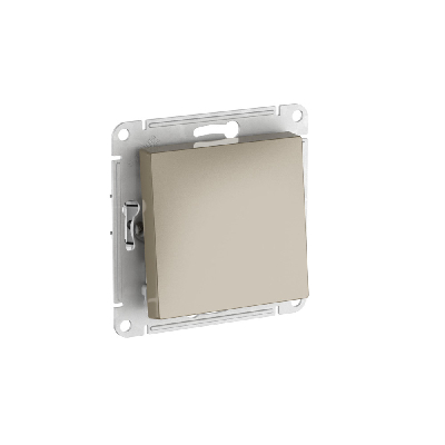 ATLASDESIGN 1-клавишный ПЕРЕКЛЮЧАТЕЛЬ, сх.6, 10АХ, быстрозажимные клеммы, ШАМПАНЬ