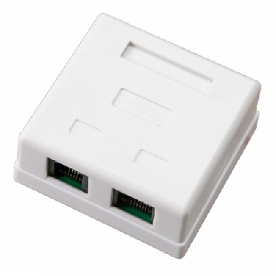 Розетка компьютерная 2-порт RJ 45 (8P8C)cat 5e внешняя,