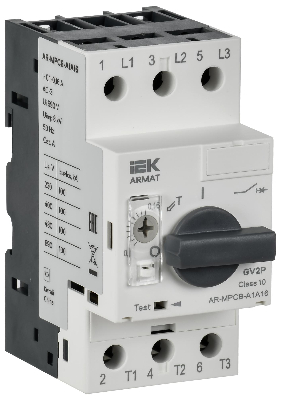 Автоматический выключатель защиты двигателя ARMAT A1 GV2P 0,1-0,16А IEK