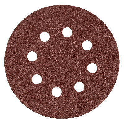 Круг абразивный на ворсовой подложке под липучку, перфорированный, P 120, 125 мм, 5 шт.