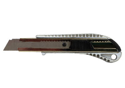 Нож строительный 18мм сталь SK4 алюминиевый корпус автофиксация